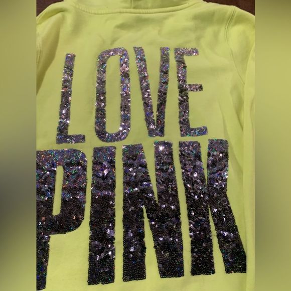 PINK VS NEON IRIDESCENT BLING HOODIE/ YOGA LEGGINGS PANTS OUTFIT M/S - Picture 6 of 11